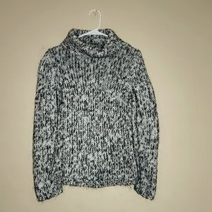 EXPRESS Marbled Knit Rolled Turtleneck